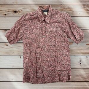 Mark Raysten Malihini Hawaiian Shirt Mens Large Red Button Up Short Sleeve